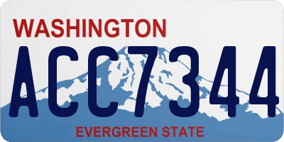 WA license plate ACC7344