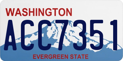 WA license plate ACC7351