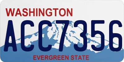 WA license plate ACC7356