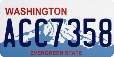 WA license plate ACC7358
