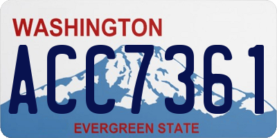 WA license plate ACC7361