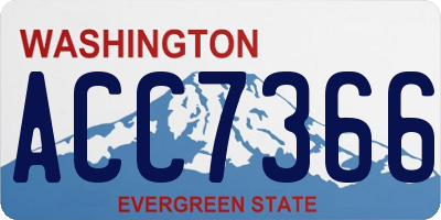 WA license plate ACC7366
