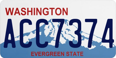 WA license plate ACC7374