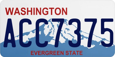WA license plate ACC7375