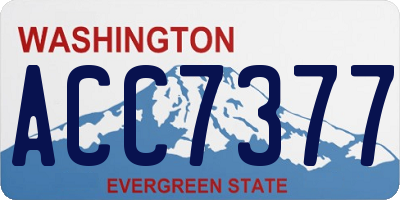 WA license plate ACC7377