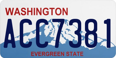 WA license plate ACC7381