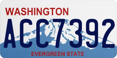 WA license plate ACC7392