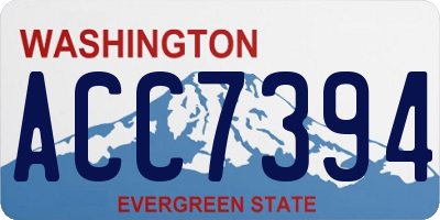 WA license plate ACC7394