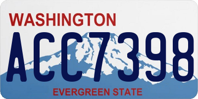WA license plate ACC7398