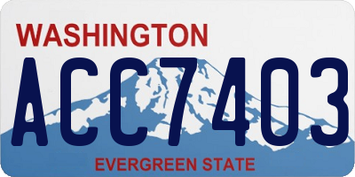 WA license plate ACC7403