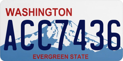 WA license plate ACC7436