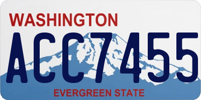 WA license plate ACC7455