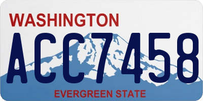WA license plate ACC7458