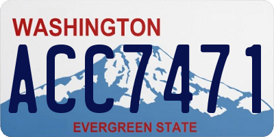 WA license plate ACC7471
