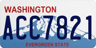 WA license plate ACC7821