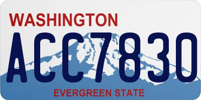 WA license plate ACC7830