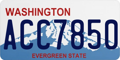 WA license plate ACC7850