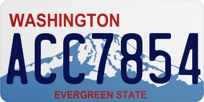 WA license plate ACC7854