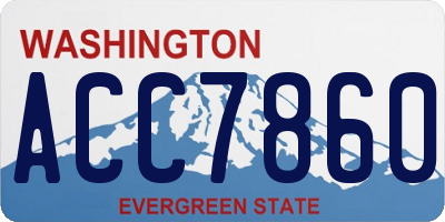 WA license plate ACC7860