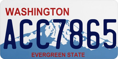 WA license plate ACC7865