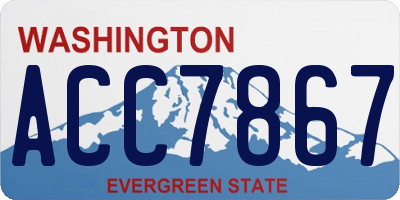 WA license plate ACC7867