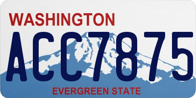 WA license plate ACC7875