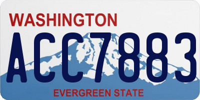 WA license plate ACC7883