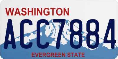 WA license plate ACC7884
