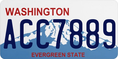 WA license plate ACC7889