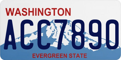 WA license plate ACC7890