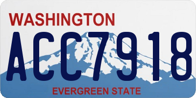 WA license plate ACC7918