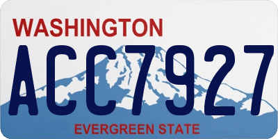 WA license plate ACC7927