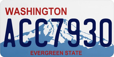 WA license plate ACC7930