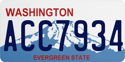 WA license plate ACC7934