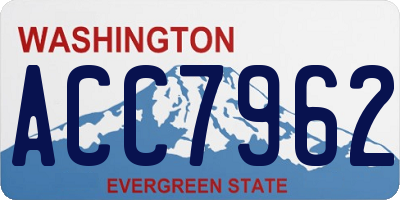 WA license plate ACC7962