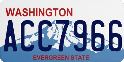 WA license plate ACC7966