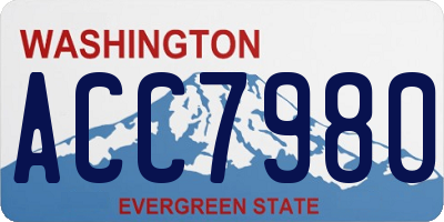 WA license plate ACC7980