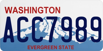 WA license plate ACC7989