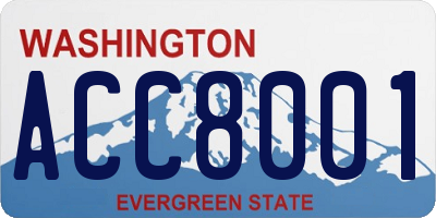 WA license plate ACC8001