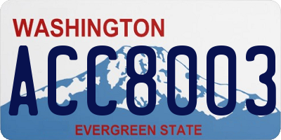 WA license plate ACC8003