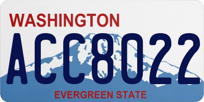 WA license plate ACC8022