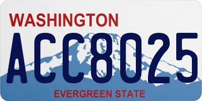 WA license plate ACC8025