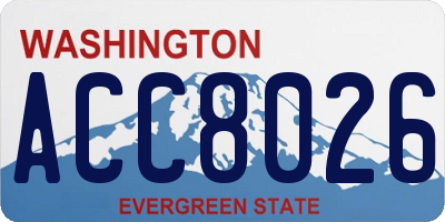 WA license plate ACC8026