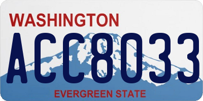 WA license plate ACC8033