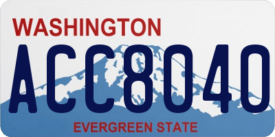 WA license plate ACC8040