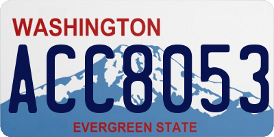 WA license plate ACC8053