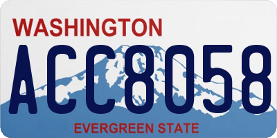 WA license plate ACC8058