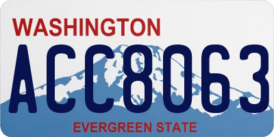 WA license plate ACC8063