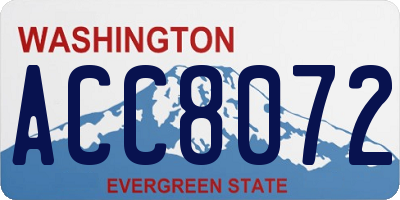 WA license plate ACC8072