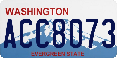WA license plate ACC8073